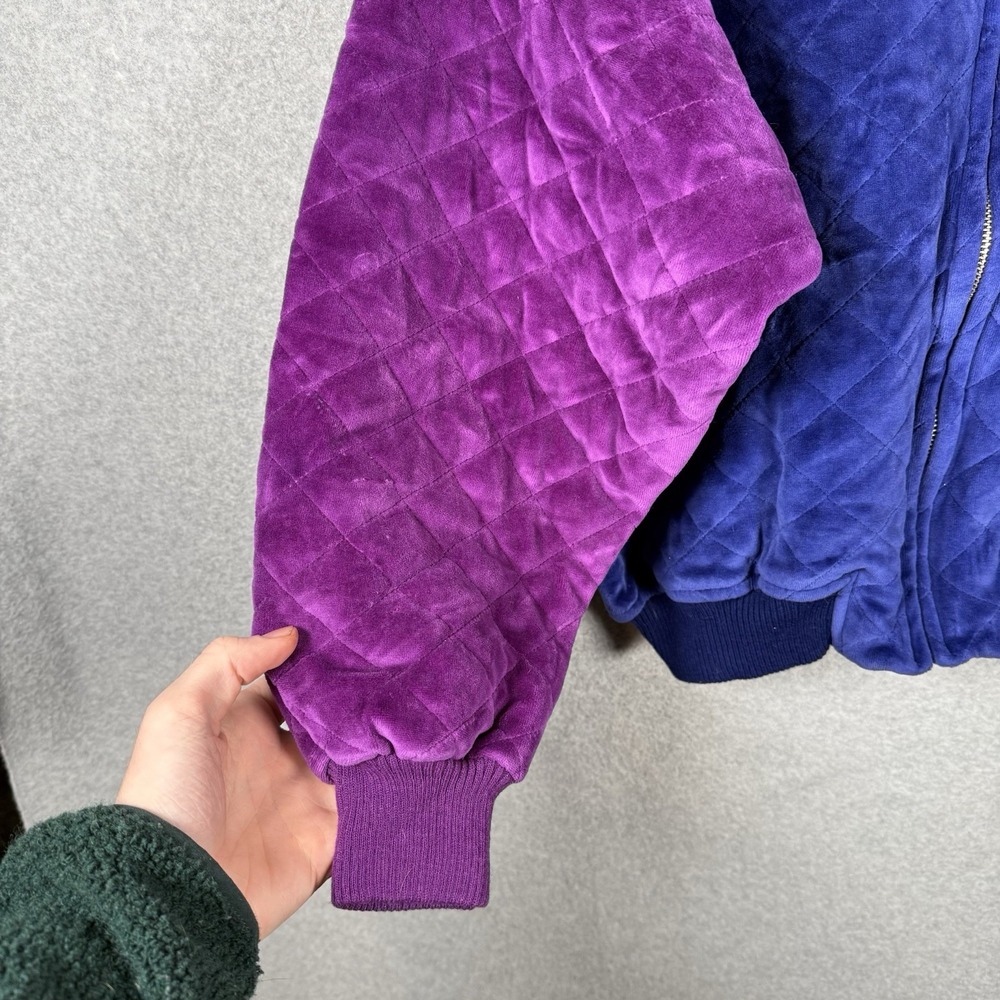 Liz sport jacket womens small vintage 90s purple quilted bomber jacket claiborne - Picture 2 of 7